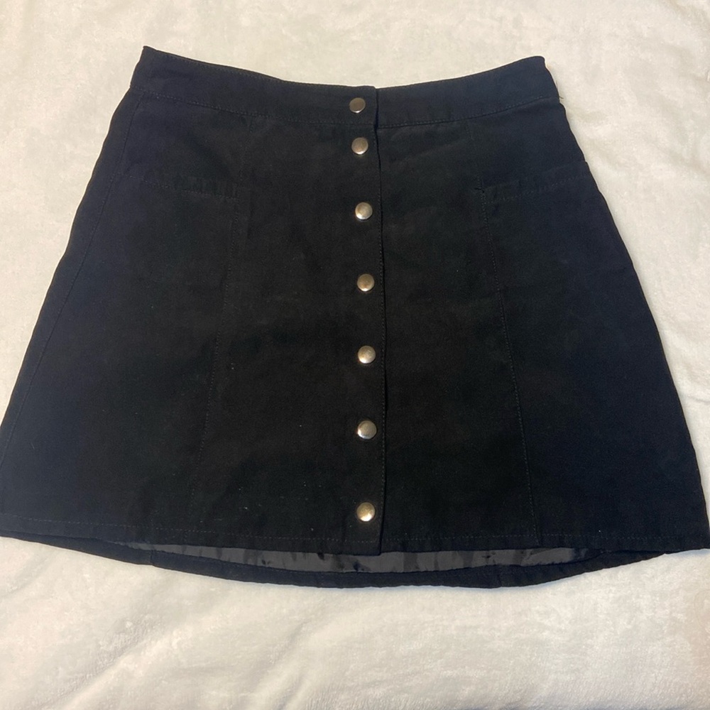 H&M black button down skirt size 8